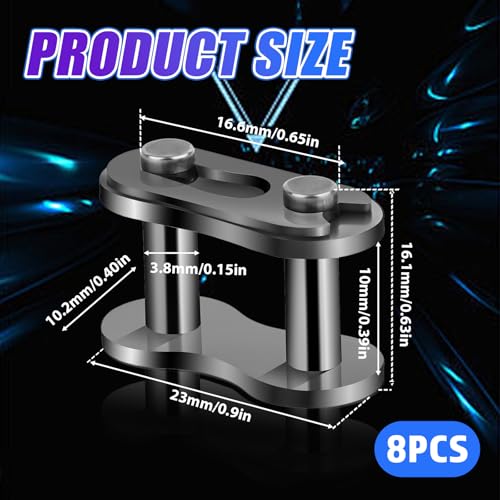 Image of 8pcs #35 Roller Chain Connecting Links,Chain Master Links Heavy Duty Manganese Steel Chains Connector Replacement for Motorcycles Bicycles Mini Bikes