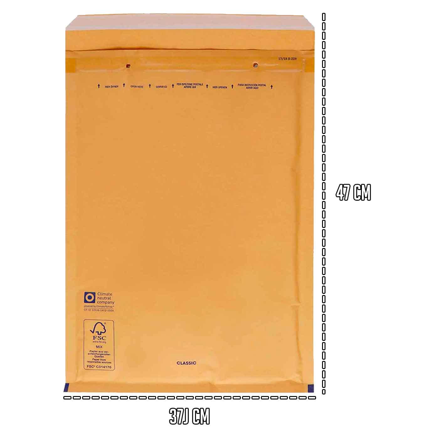 Tradineur - Pack de 10 sobres acolchados de burbujas - N.º 20 - Fabricados en papel - Ideal para sus envíos con total seguridad - 47 x 37 cm - Color Marrón