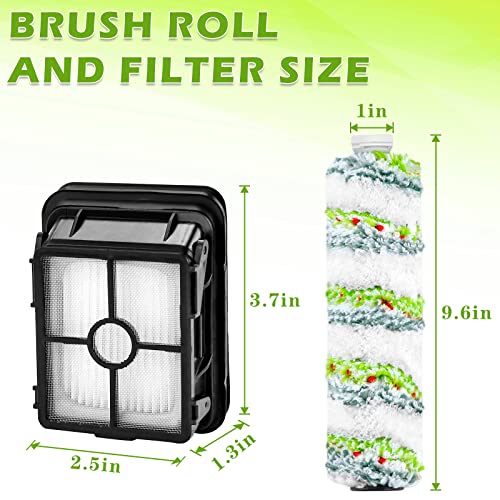 2554 2554A 2590 2593 2596 Replacement Parts for Bissell CrossWave Max and HydroSteam 35151 3515 35152 3513 3518, 3 Pack Pet Brush Rolls 2788 and 3 Pack Filters 1866, 1618641 1608684 LUXRILIX