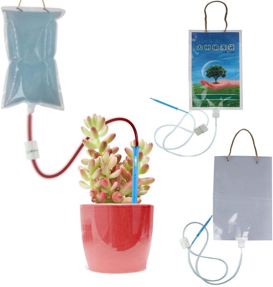 3 Pack Automatic Watering Irrigation Drippers Bag Garden Plant Self Watering Spikes Device with Adjustable Flow Rate for Vacation Plant Watering