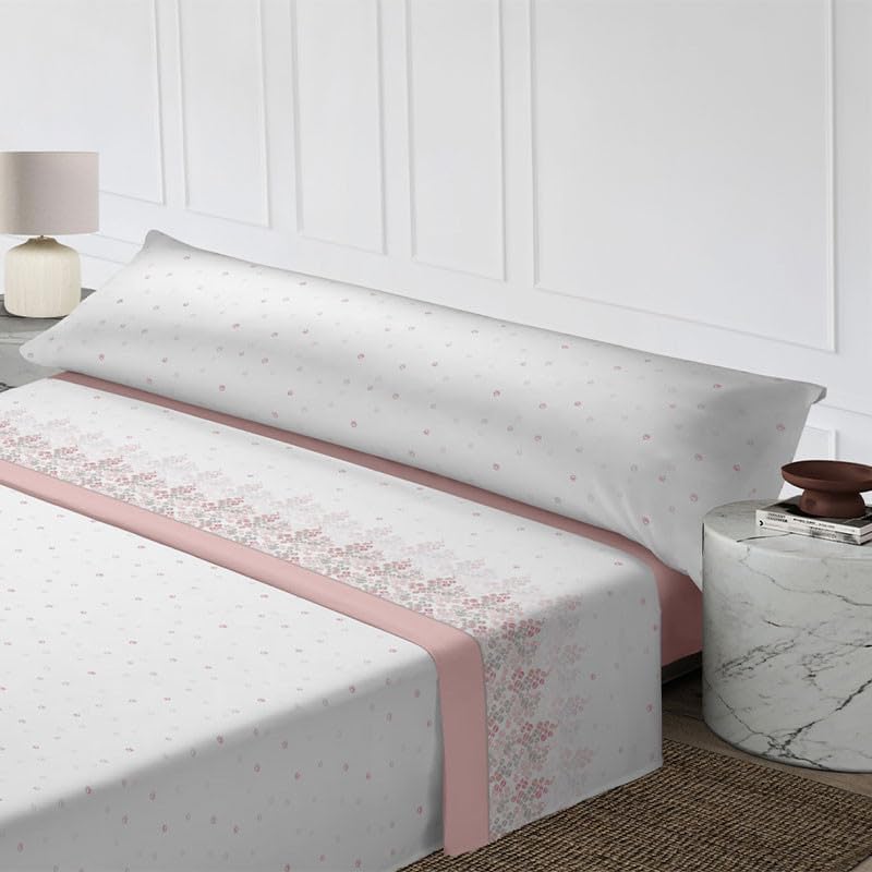 Rufino Díaz Juego Sábanas 3 Piezas Verano Ingrid (Rosa   105 cm)   Taco Extra Suave para Adultos e Infantil   Sensación acogedora y de Confort