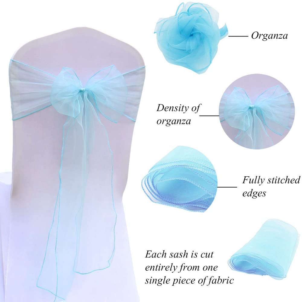 100 pezzi Fiocco per sedia per banchetti Festa di nozze Decorazione natalizia Tessuto in organza trasparente, lavanda, 10 pezzi