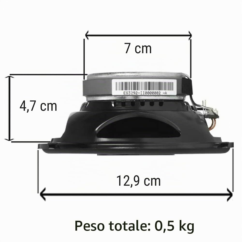 2 altoparlanti compatibile con JBL STAGE3 527 coassiali 2 vie da 5,25" 13,00 cm 130 mm 40 watt rms e 200 watt max 3 ohm 91 db spl auto neri, a coppia