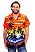 V.H.O. Funky Hawaiian Shirt, Shortsleeve, Beach, Orange, XXL