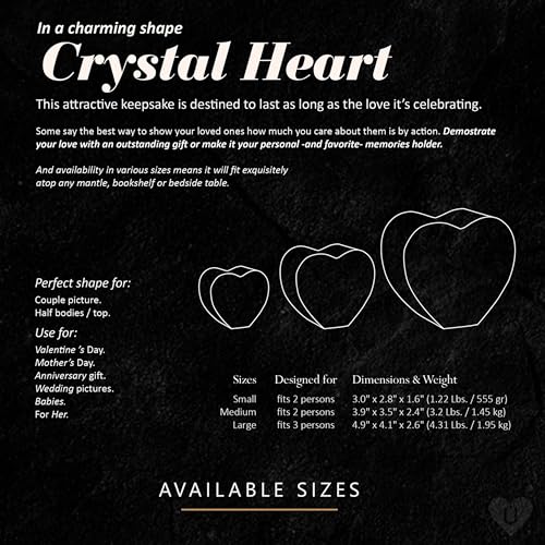 Family Present Heart Shaped 3DLaser-Etched K9 Crystal (Large, 4.3) (Small)2