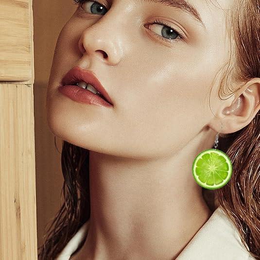 Lemon Earrings Lemon Dangling Earrings Lime Earringss Exquisite Acrylic Resin Orange Lime Fruit Lemons Jewelry - Image 5