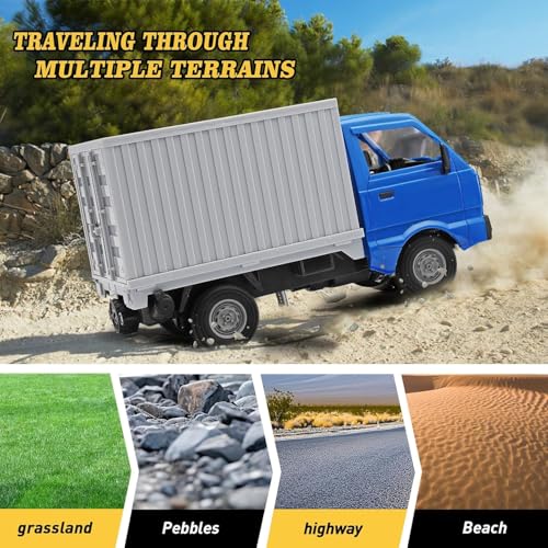 Image of RC Car 1 /16 RC Drift Car RTR Remote Control Racing Pickup Truck 2WD Truck Drift Crawler Off Road 2.4G with Spray Music and Light Vehicle Hobby Grade Toy Model for Kids and Adult (A-Blue)