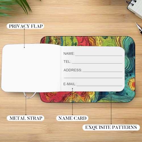 Image of Topographic Map Luggage Tags 2 Pack, PU Leather Privacy Flap