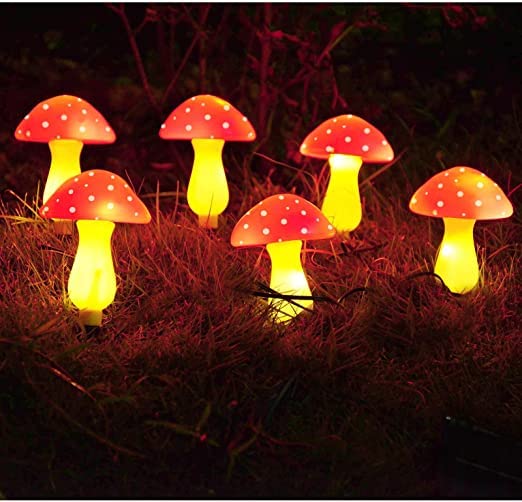 Solarna lampa ogrodowa, 8 trybów oświetlenia, wodoodporne ozdoby do ogrodu, trawnika, ścieżki, krajobrazu, podwórka, ścieżki, dekoracja ogrodzenia (czerwona 20)