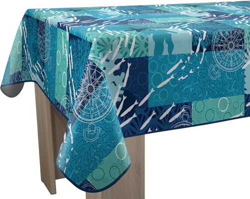 Le Linge de Jules Nappe Anti-Taches Nemo - Rectangle 150 x 200 cm, Blanc Ou Ivoire
