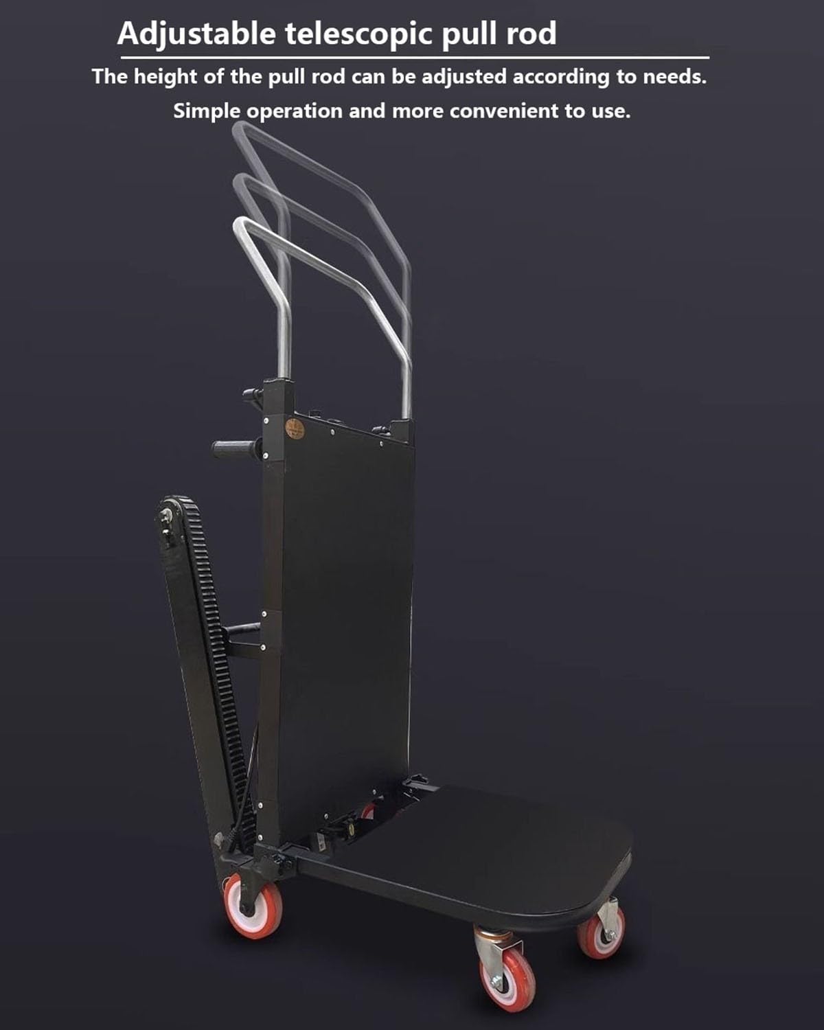 Montascale Tipo Cingolato,Carrello Saliscale Pieghevole Con Cingoli In Gomma,Montascale Elettrico Cingolato,Con Maniglia Telescopica,Batteria Rimovibile Da 48 V/18 A,500W