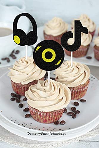 Dj Cupcake Toppers For Your Dj/Music Themed Party Decor, Rock Dj Themed Birthday Party Supplies, Hip Hop Cupcake Toppers 24Pcs #TOP2