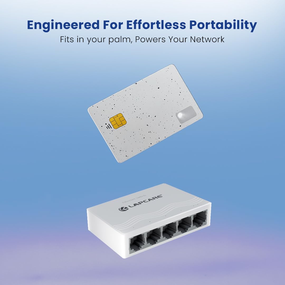 LAPCARE Laplink 5-Port Ethernet Switch – 10/100 Mbps Desktop Network Hub,  Auto-Negotiation RJ45 Ports, Store-and-Forward, External Power Supply –  White (LSW-156) : Amazon.in: Home Improvement