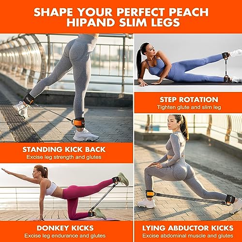 Hpygn ANKLE RESISTANCE BANDS With Cuffs For Leg And Glute Training - Exercise Equipment thumb #3
