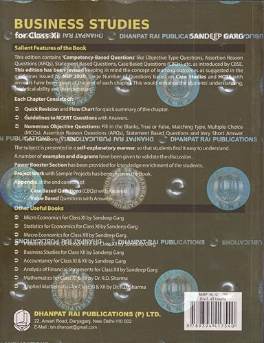 Image of Business Studies Class 11 With Case Studies - CBSE By Sandeep Garg (Examination 2026-27)