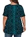 Tencede Womens Plus Size Tops Short Sleeve Tunic Shirts V Neck Summer Floral Loose Fit Blouse Green Snake Skin 4X