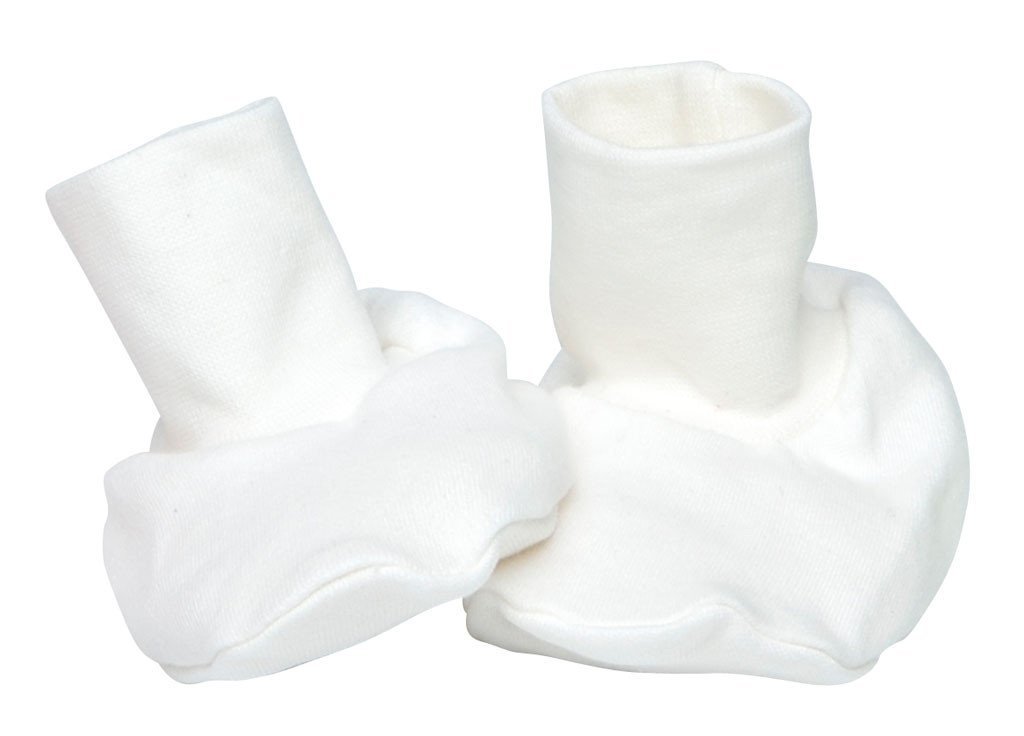 Under the Nile Unisex Baby Booties Size 0-3M Off-White Organic Cotton