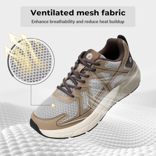 Image of FitVille Mens Walking Shoes Wide Width Thicker Cushioning Sneakers Extra Wide Shoes for Men Bouncy Shoes Non Slip Workout Gym Athletic Sneakers