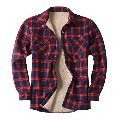 Manteau d'hiver homme idéal pour les balades de saison en peluche rouge