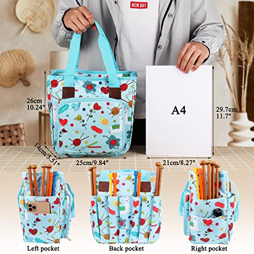 Coopay COOPAYGZY00019 Knitting Bag Yarn Storage Organizer, Portable Knitting Tote Basket Yarn Bags thumb #4