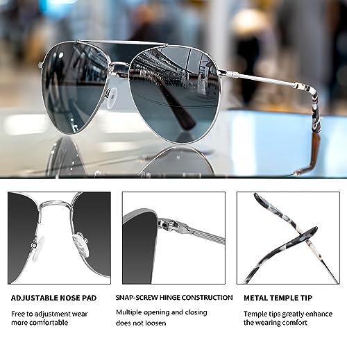 MAXJULI XL Size Extra Large Polarized Sunglasses 148 MM for Big Wide Heads Men Metal Glasses 88143