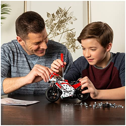 Spin Master MECCANO - Ducati Moto GP - Réplica de una Magnífica Moto Ducati GP para Construir - Juego de Construcción con 2 Herramientas y 350 Piezas - 6044539 - Juguetes Niños 8 años +