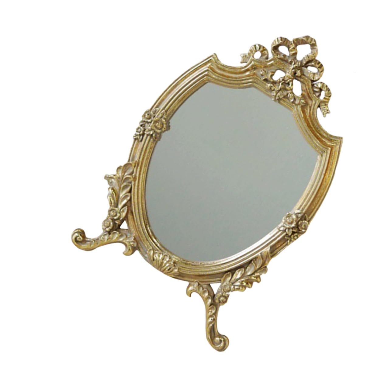Miroir de maquillage rétro sur bureau pour routine beauté