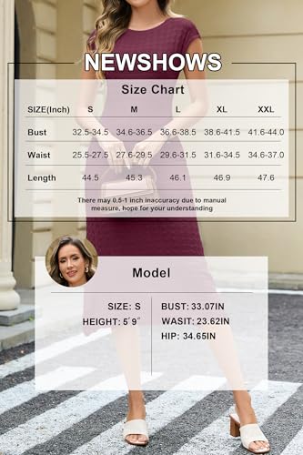 Image of Newshows Women's Hollow Slim Summer Fall Church Work Casual Sweater Dress | Machine Washable Knit Sweater Fabric, Hollow Design, Bell Sleeve, Business Casual, Church Teacher Outfits, Modest Dress