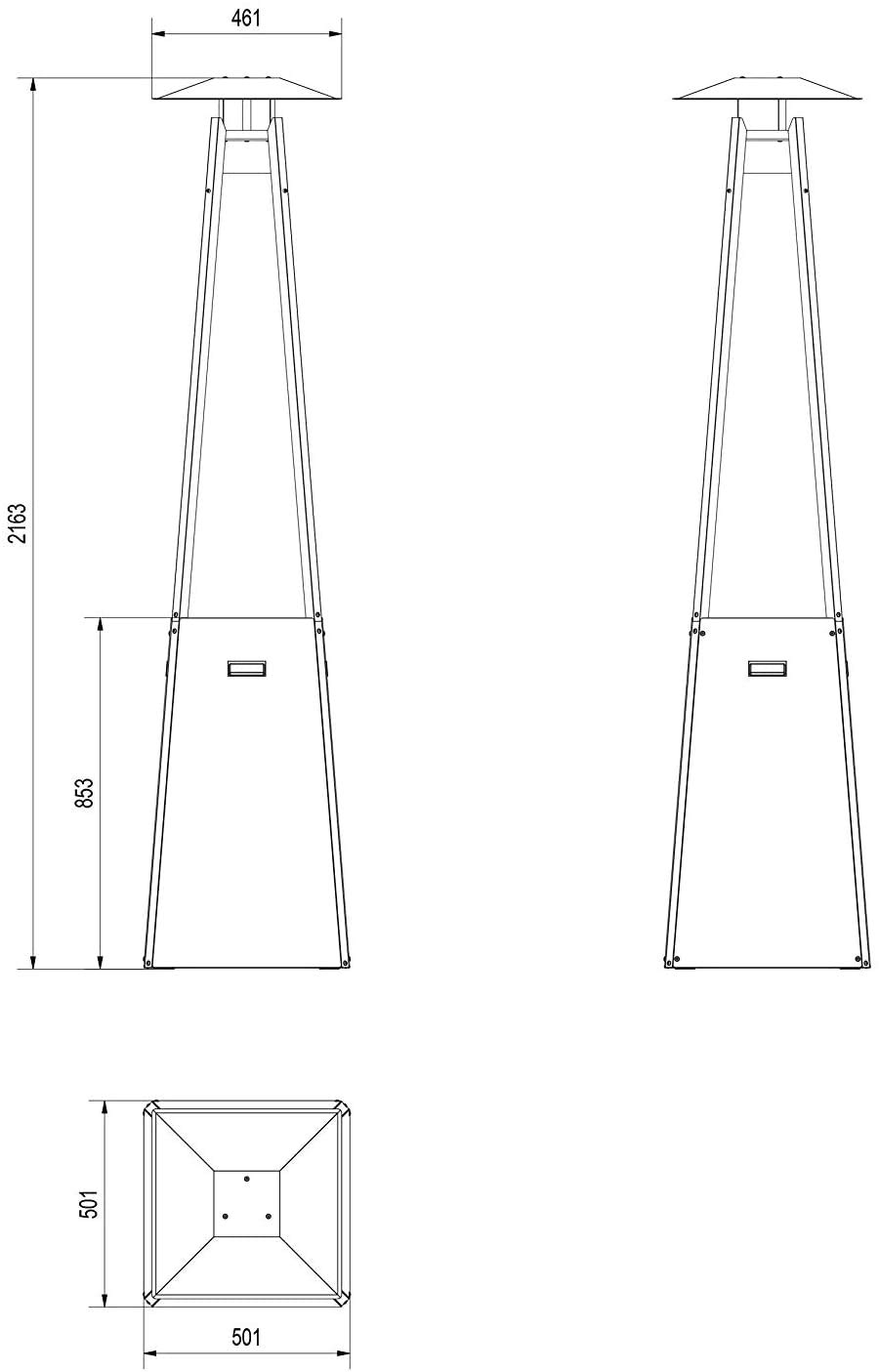 KRATKI Gas Terrassenheizer UMBRELLA 12 kW schwarz Heizstrahler