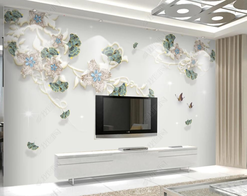 Papier peint intissé ginkgo biloba pour camoufler un grand mur abîmé avec élégance