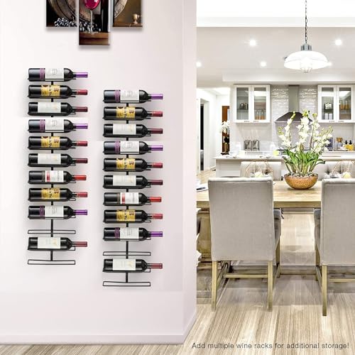 Sorbus Wall Mounted Wine Rack, Metal Bottle Rack (12 Bottle, 2 Pack) - image 4