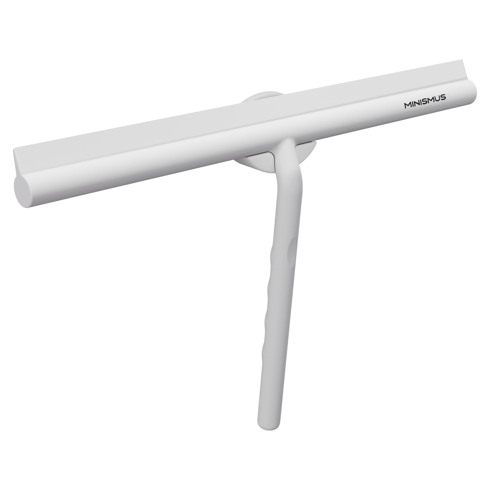 Minismus White Silicone Shower Squeegee – Window And Door Glass Cleaner – Shower Squeegee – Glass And Mirror Cleaner – No Drilling Required, Magnetic Self-Adhesive Holder (, 33 Cm)