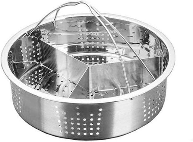 Stainless Steel Steam Baskets Rack with Divider Pressure Cooker Accessories Trio Separator Set Trivets