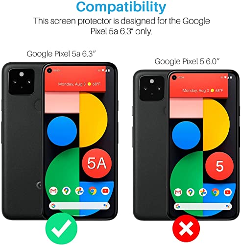 Image of Tempered Glass Screen Protector Compatible for Google Pixel 5A with Edge to Edge Coverage and Easy Installation Kit, Pack of 1, Black