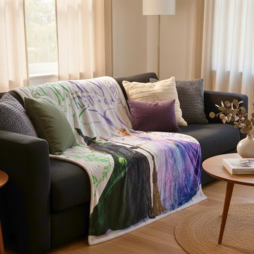 Image of Wicked Elphaba and Glinda Bedding Throw - Super Soft Cozy Blanket - Because I Knew You, 46 in x 60 in, (Officially Licensed Product) by Franco