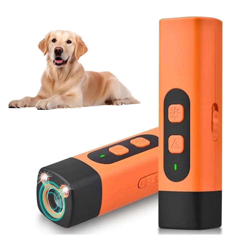 Ultrasonic Dog Bark Deterrent Device,Bark Shield Anti Barking Device for Dogs, Stop Barking Dog Device Control with HD Display and LED Flashlight,for Indoor Outdoor Small, Medium & Large Dogs (A,2PCS)