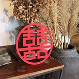 CW006 Hmayart 20pcs/Pack Wedding Decorations Chinese Style Non-Woven Fabric Sticker Wedding Room Decor Multi Size Double Happiness (2)