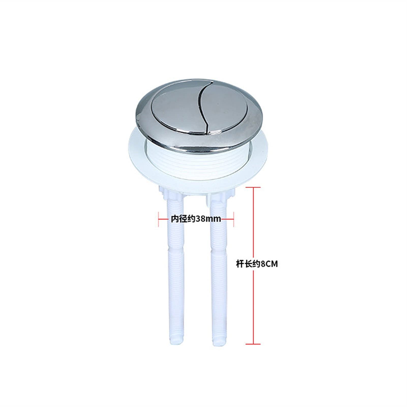 Pulsante di Scarico del WC, Pulsante WC Rotondo Serbatoio 'Acqua WC Pulsante a Doppio Scarico Diametro Installazione 38 mm Diametro Superiore 45 mm, Pulsante Serbatoio WC