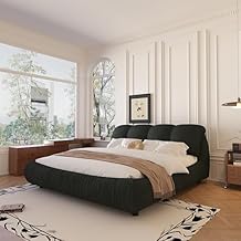 Queen Size Luxury Upholstered Platform Bed with Oversized Padded Backrest and Solid Wood Frame,Suitable for Multiple Heights of mattresses