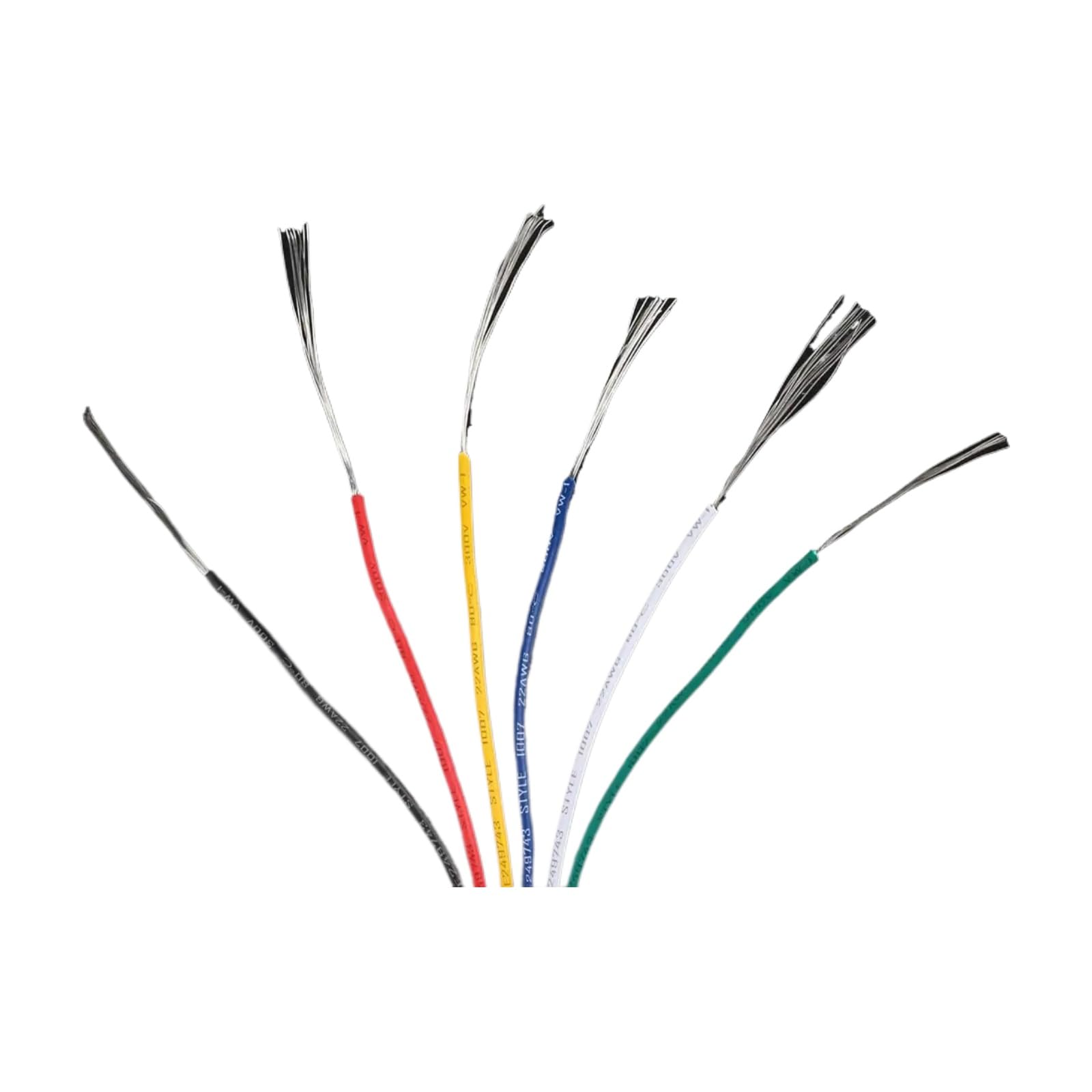 Cavi elettrici 6 Color 12-14-16-18-20-22-24-26-28-30 AWG Silicone Wire 18 Gauge(Red; 24AWG-50m)