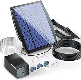 Solar Aerator Air Pump/Oxygenator for Fish Tank and Pond, 2.5w, No Noise Design with Oxygen Pipe and Air Bubble Stone, Oxygen Supply for Various Tanks /Pond/Aquarium/Gardening Water Circulation