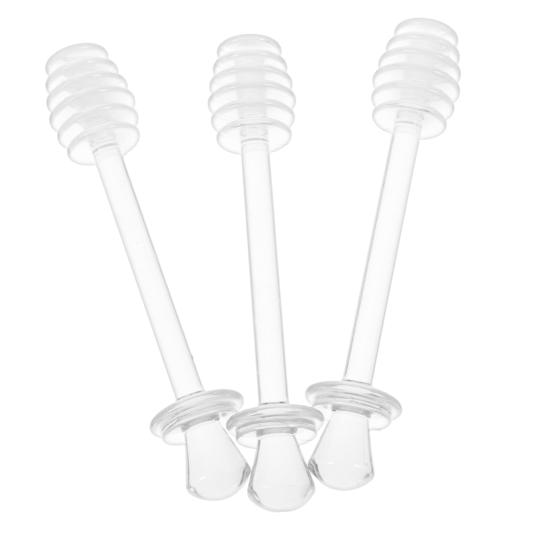BIUDECO 3Pcs Honey Dipper Stick Transparent Honey Stirring Rods for Mixing and Milk Tea Elegant and Convenient Kitchen Accessories