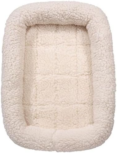 Slumber Pet Sherpa Crate Dog Beds Soft Plush Comfortable Bed for Dogs Choose Size and Color(Large Crate Bed - Natural)