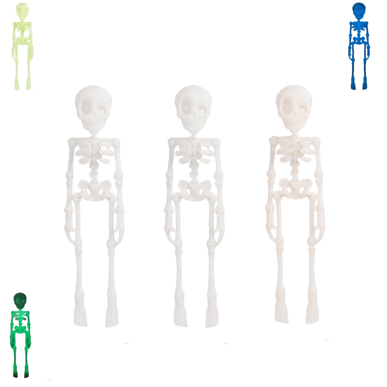 5PCS Posable Skeleton Fridge Magnet, 3D Printed Magnets, Decorative Skull Halloween Refrigerator for Kitchen, Office and Locker Decor (5)