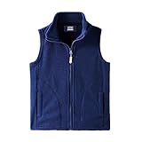LittleSpring Little Boy Vest Fleece Jacket Lightweight Navy Blue Size 7-8
