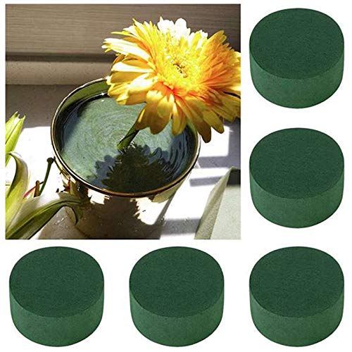 Srutueo 10Pcs Wedding Aisle DIY Craft Floral Arrangement Water-Absorbing Home Garden Green Flower Foam -Keeping Round Brick