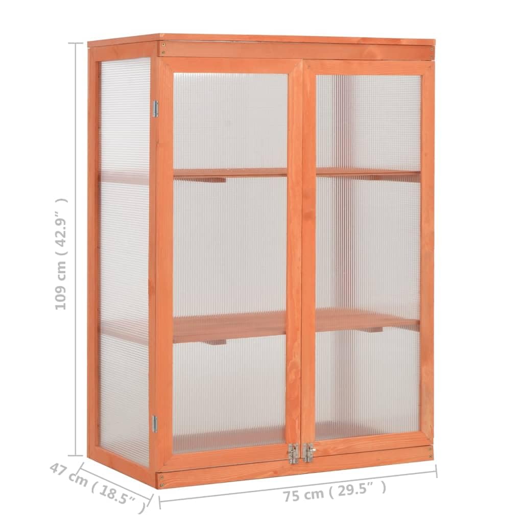 vidaXL Szafka na rośliny, szklarnia, drewniana, 75 x 47 x 109 cm