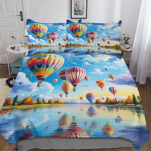 Housse de couette microfibre hypoallergénique 3 pièces lit double - 2
