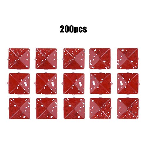 Heepdd 200Pcs Rivets, 9Mm Spike Studs Diy Leathercraft Spike Rivets Bag Leather Clothing Bag Decorative Shoes Rivet(Red Bottom White Dot) #TOP6