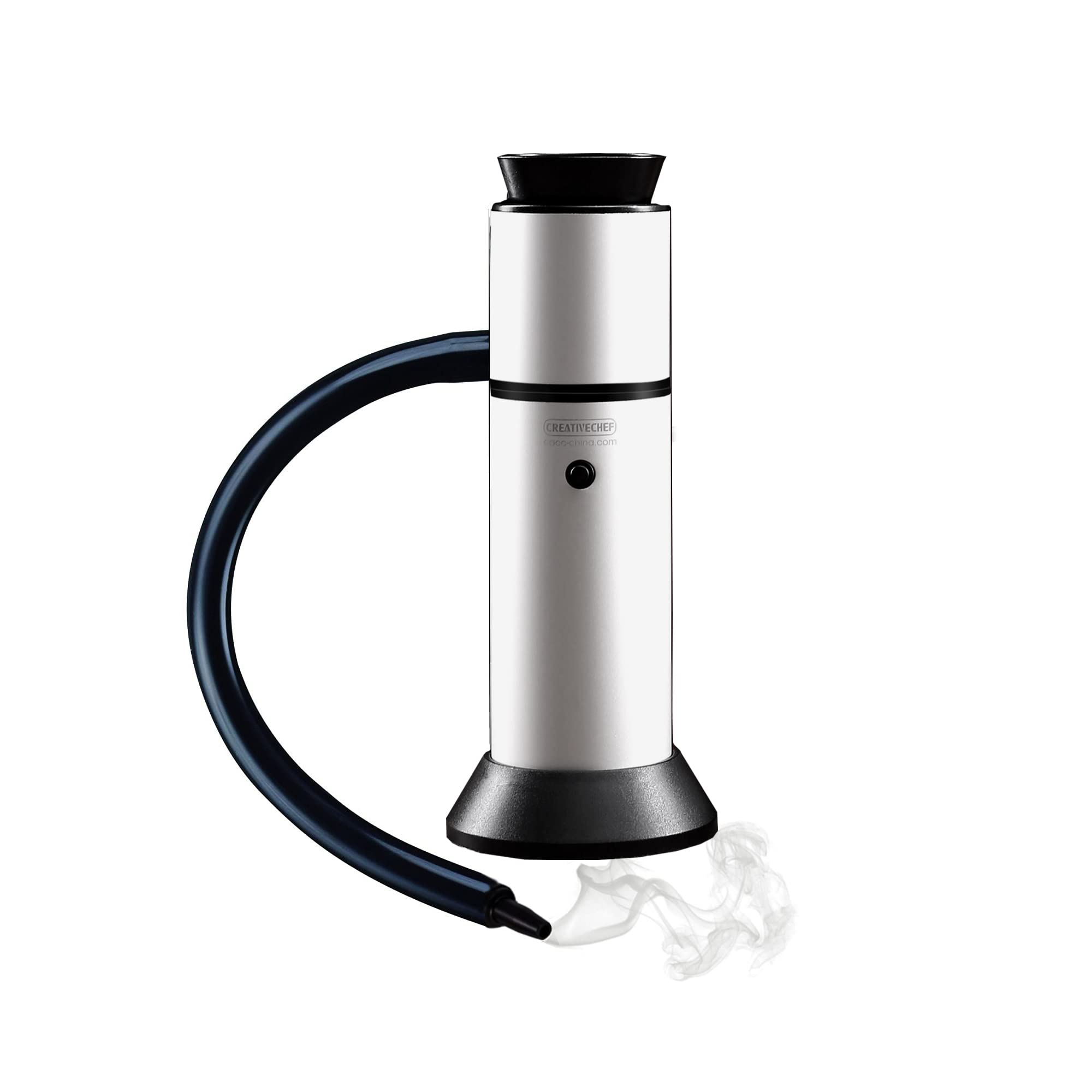 CREATIVECHEF SG16B Portable Smoke Gun for Food & Cocktail Smoking Kit - Aluminum Alloy Smoker Infuser with Wood Chips, 6.3"x2.6", Silver